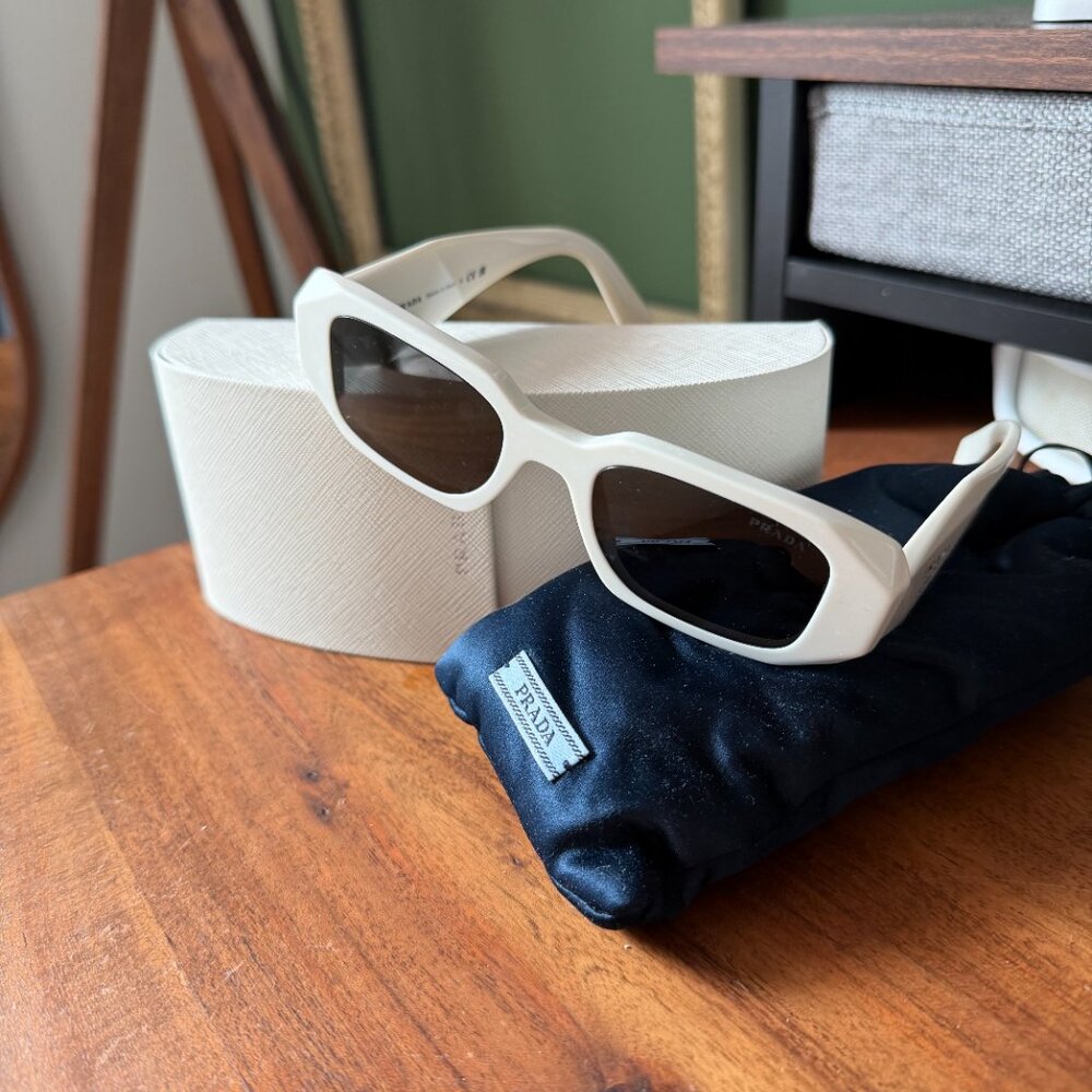 Prada PR 17WS Sunglasses — Talc/White Acetate - Picture 7 of 9